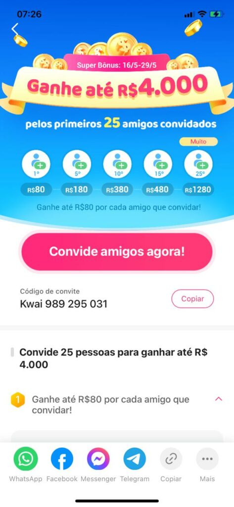 Como convidar pessoas para o app Kwai - Canaltech